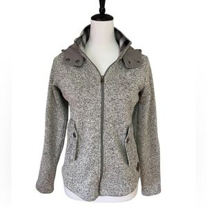 Eddie Bauer Women’s Hooded Knit Jacket Gray Full Zip Small
